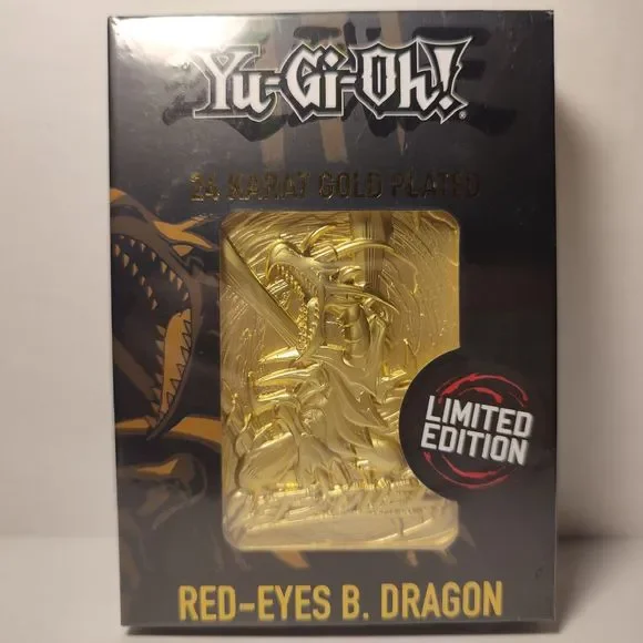 Konami | Jewelry | Yugioh Red Eyes Black Dragon Metal Card 24k Gold Plated  Ingot Limited Edition | Poshmark